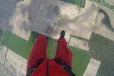 View of the ground from a skydiver's point of view