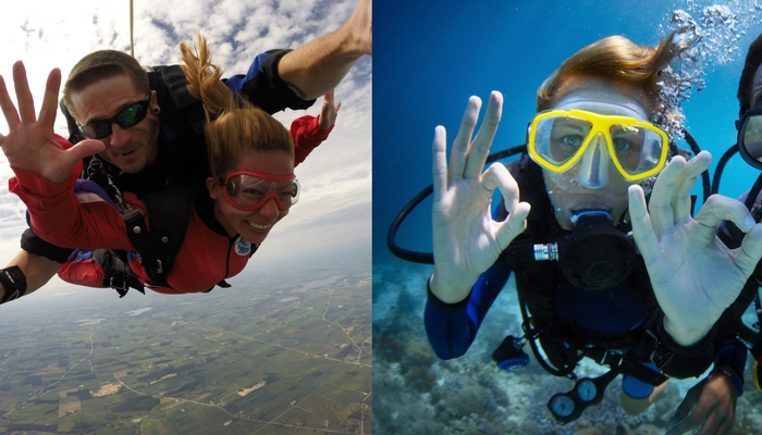 Is skydiving safe? Statistically, it is safer than scuba diving.