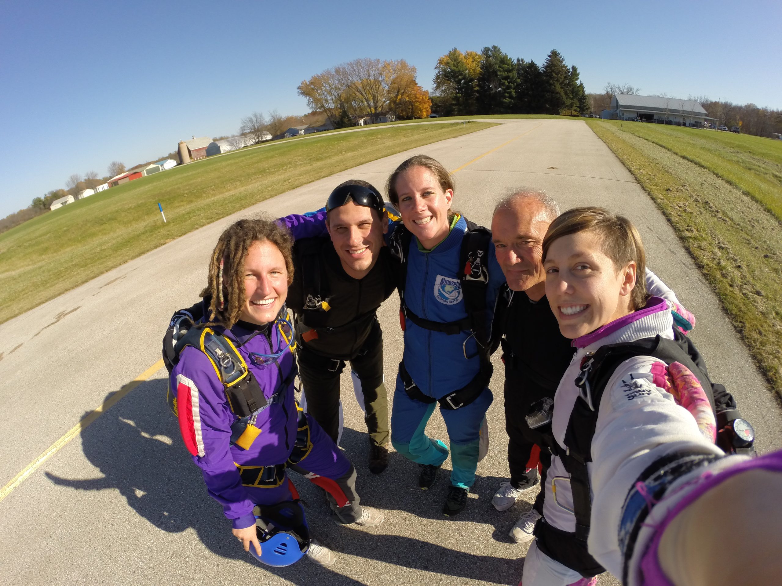 Group of skydiving instructors at Wisconsin Skydiving Center near Milwaukee, WI
