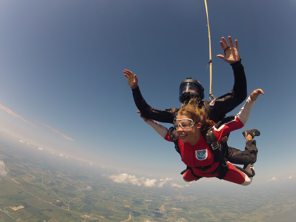 tandem student experiences mental benefits of skydiving first time