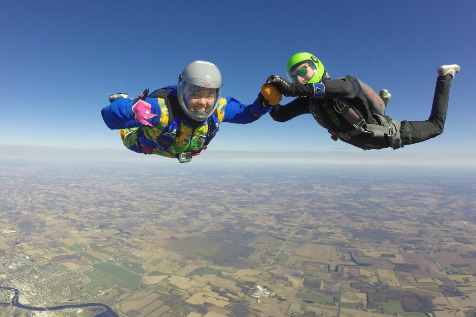 Accelerated Freefall (AFF) training to skydiving solo at Wisconsin Skydiving Center near Milwaukee