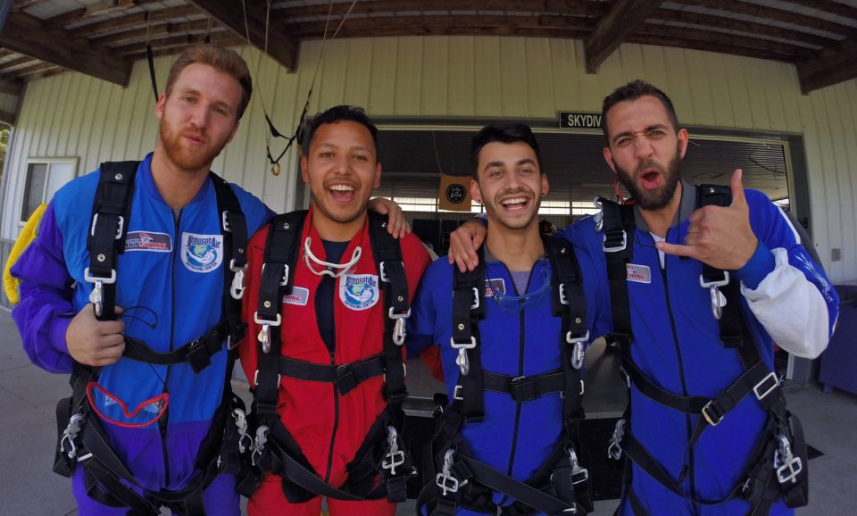 Skydiving is the perfect activity with friends after graduation and for reunions at Wisconsin Skydiving Center near Milwaukee