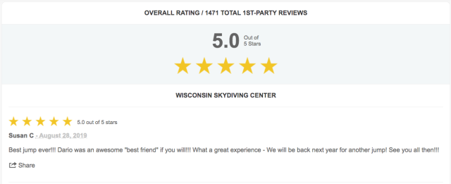 Wisconsin Skydiving Center Reviews - Milwaukee, WI & Madison, WI