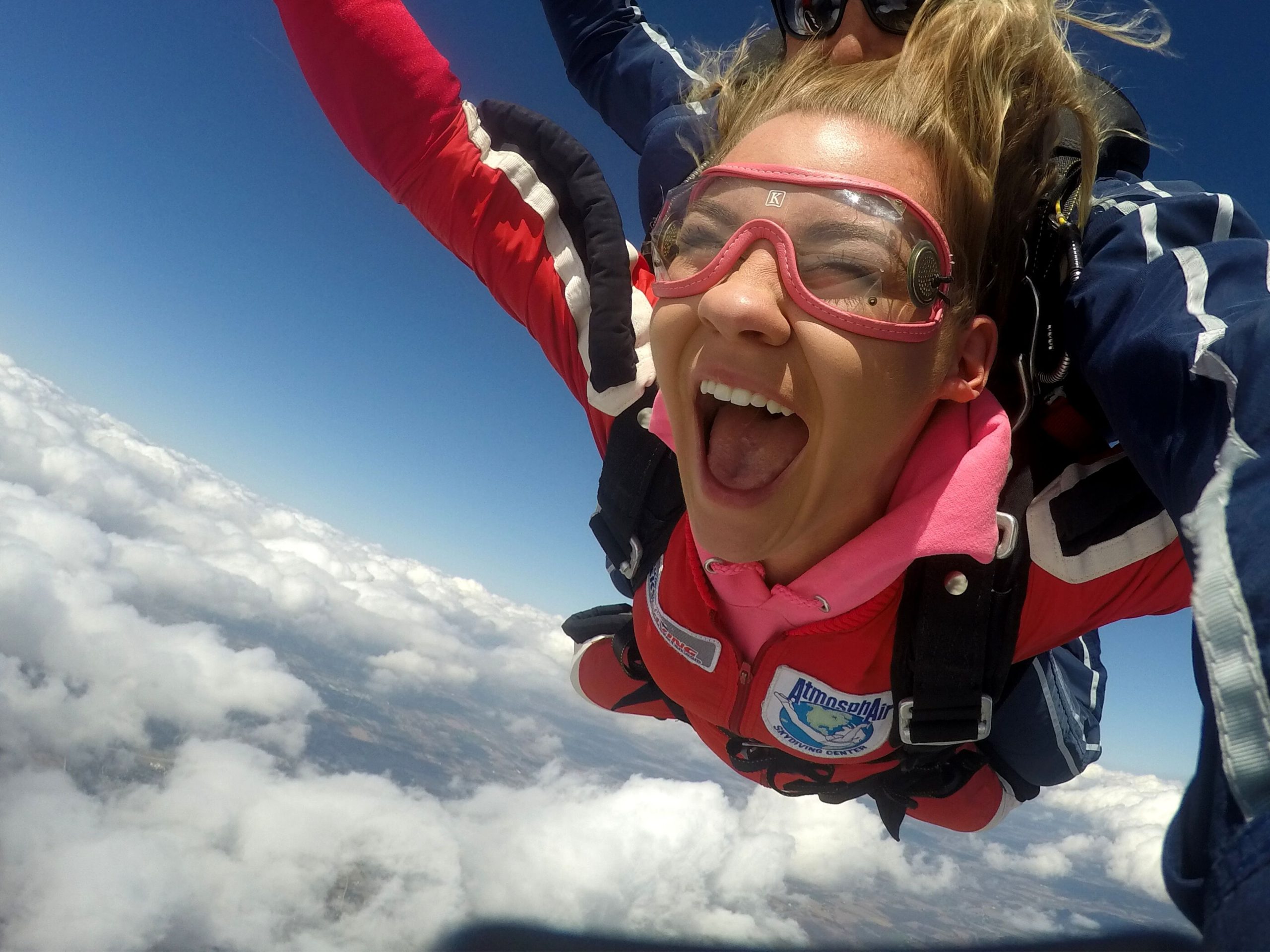 Girl skydiving with a visual impairment at Wisconsin Skydiving Center