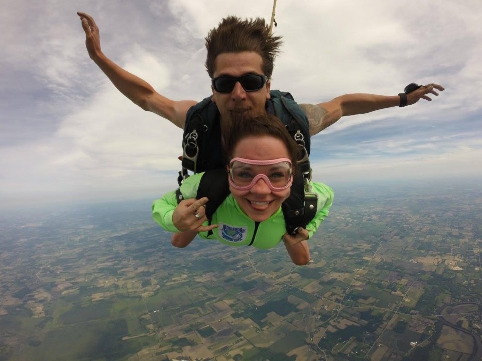 First tandem skydive at Wisconsin Skydiving Center near Chicago