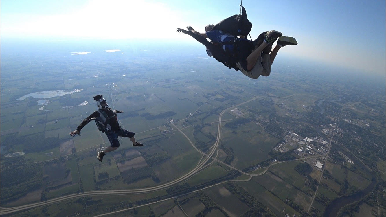 Video of tandem skydiving at Wisconsin Skydiving Center near Chicago