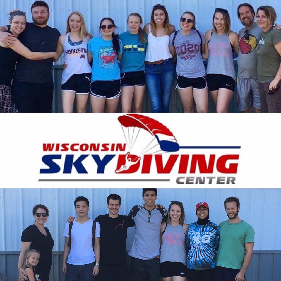 Parties and special events with friends at Wisconsin Skydiving Center near Milwaukee