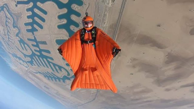 Flying a wingsuit Kuwait 2018