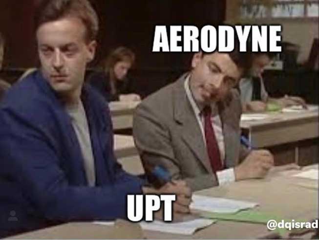 Mr. Bean as Aerodyne looking on UPTs paper.