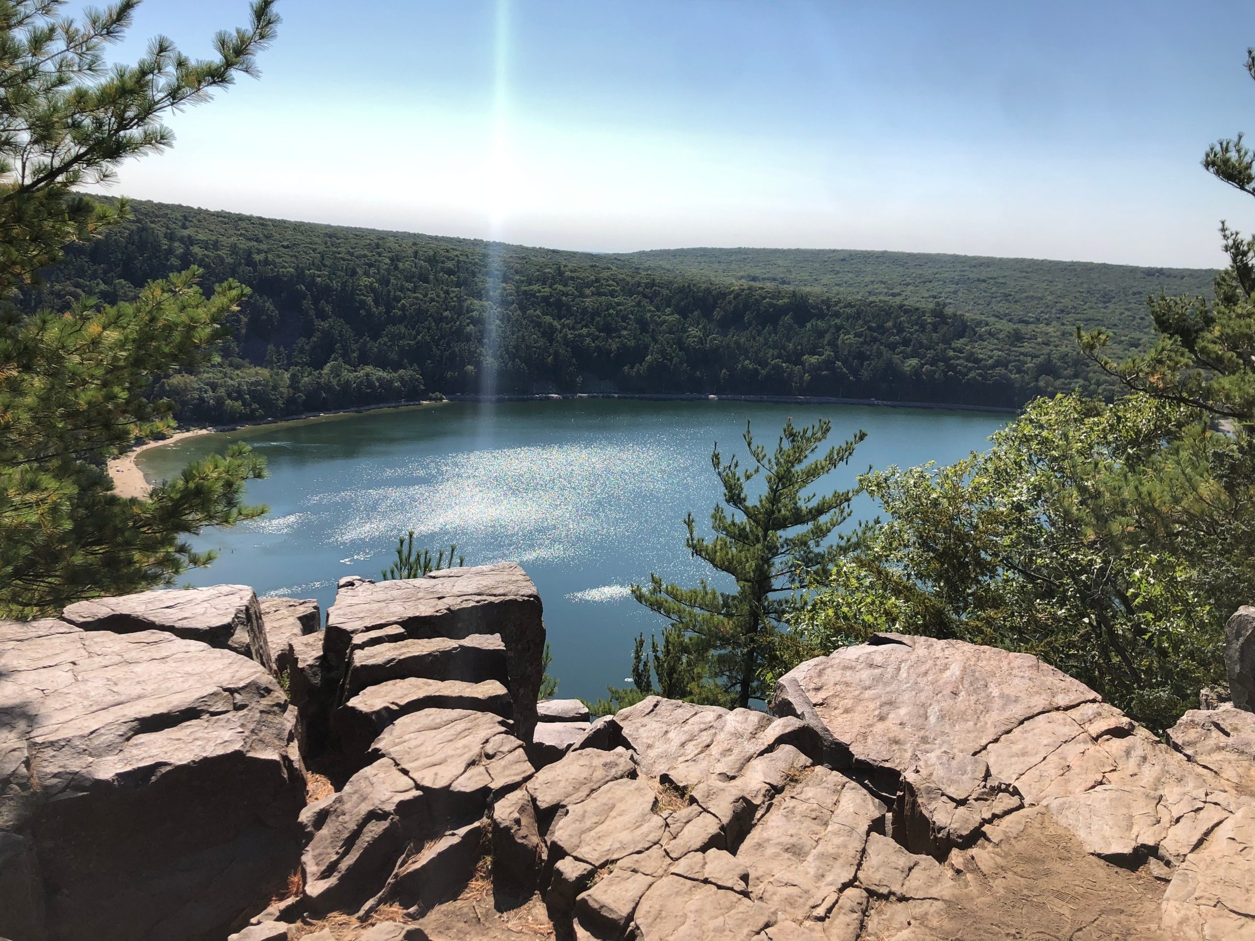 Wisconsin Dells hiking view of lake 